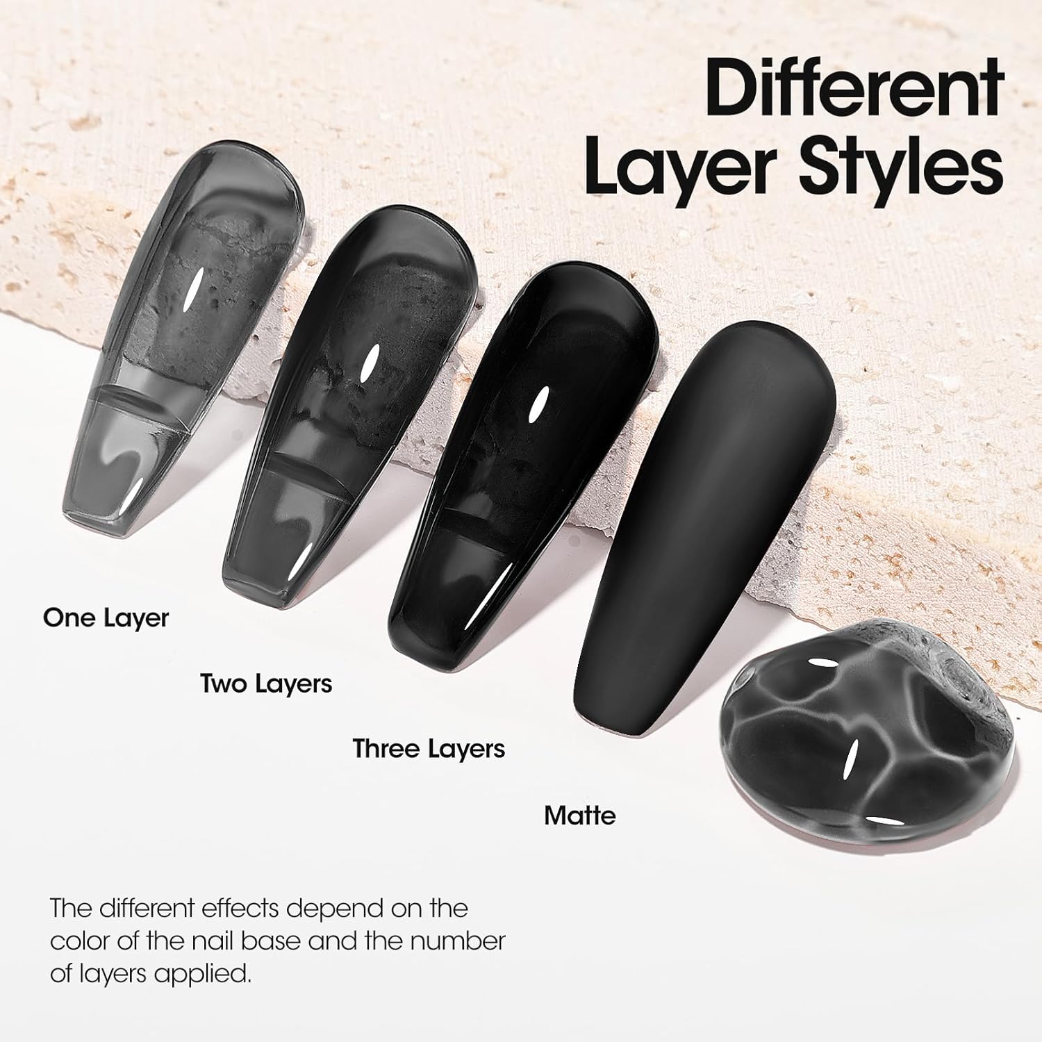 Gellen Black Gel Nail Polish 18ML 1Pc Sheer Classic Black Gel Polish Soak off UV Light Translucent Nail Polish Salon DIY Nail Art Manicure at Home Christmas Gifts, 0.61 Fl Oz-Velvo Beauty