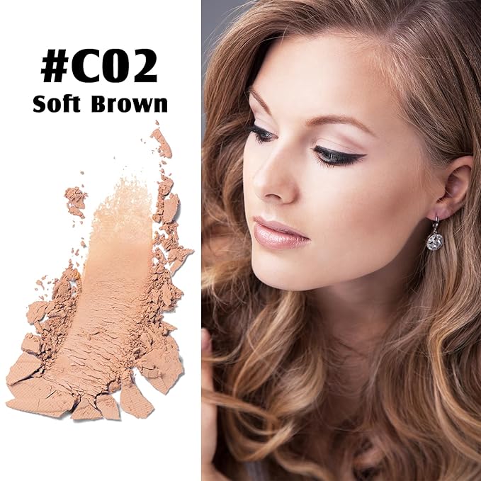 Contour Palette with Brush, Cream Contour Powder Palette Bronzer Powder Matte Bronzer Palette Cool Toned Contour Kit with Mirror for Face Sculpting Contour Makeup (#C02 Soft Brown)-Velvo Beauty