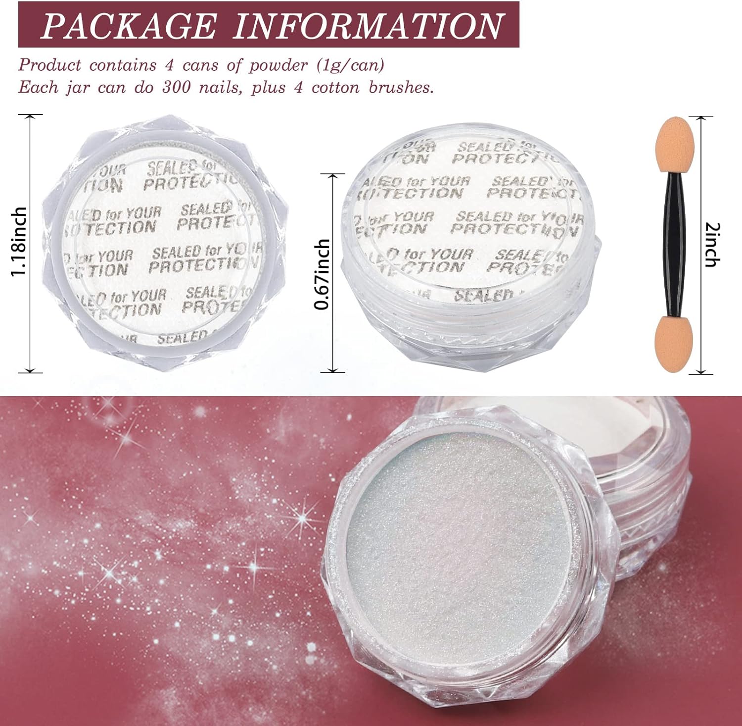 Artdone Chrome Nail Powder Metallic Mirror Effect Pigment Chrome Iridescent Aurora Nail Glitter Mermaid Pearl Glitter Dust Kit for Gel Polish Nail Art Decoration, Resin Craft-Velvo Beauty