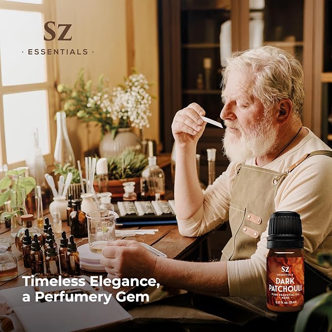 – 5-Year Aged Dark-Patchouli – Premium Essential Oil – Deep, Earthy Aroma | 100% Pure for Aromatherapy, Wellness & Natural Perfumery – DIY | Therapeutic Grade & Vegan – 0.17 fl oz.-Velvo Beauty