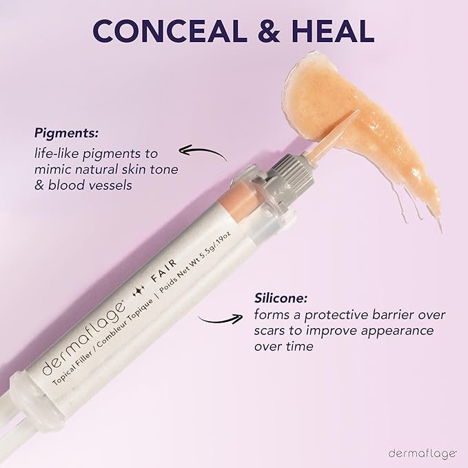 Dermaflage Scar Filler Kit - Medium - Deep Scar Cover and Waterproof Concealer for Acne Scars Wrinkles, and Ice Pick Scars Makeup, 1 mo supply-Velvo Beauty