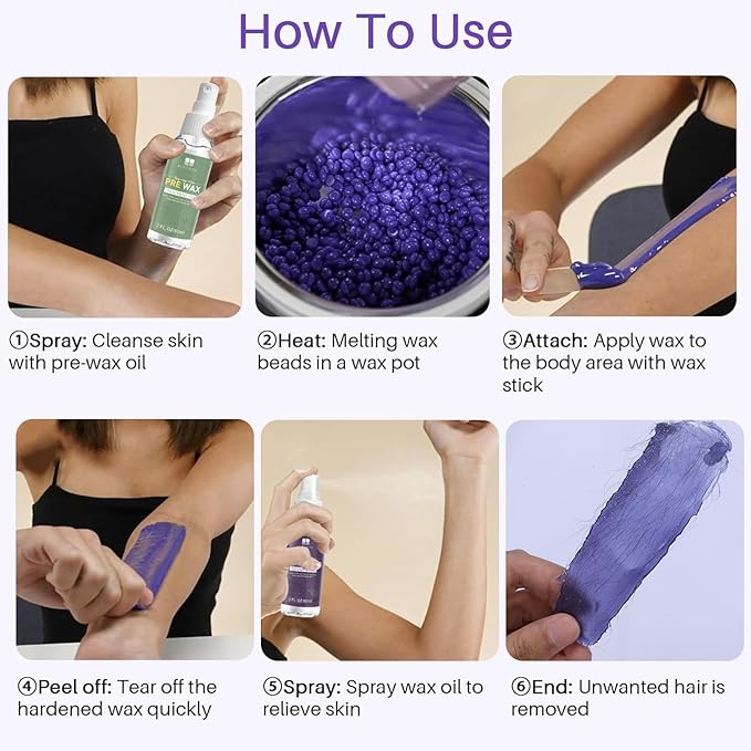 BLITZWAX Brazilian and Bikini Waxing Kit for Women, Hard Wax Warmer for Face, Legs, and Body, At Home Hair Removal Kit, Beginner Friendly, Quick Heating, 28 Accessories-Velvo Beauty