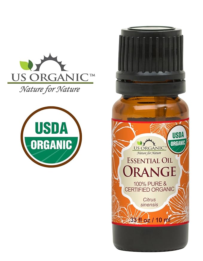 US Organic 100% Pure Sweet Orange Essential Oil - USDA Certified Organic - 10 ml - w/Improved caps and droppers (More Size Variations Available)-Velvo Beauty