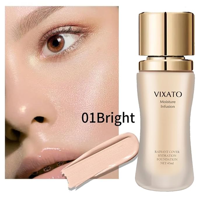 Cover Hydration Liquid Foundation Concealer, 45ML Moisture Liquid Flawless Makeup Cosmetic, Suitable for Most Bright/Neutral/Dark Skin-Velvo Beauty