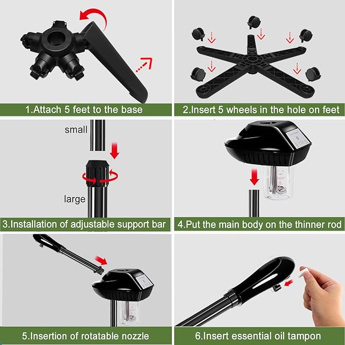 Professional Face Steamer on Wheels,Ozone Face Steamer for Deep Facial Cleansing-Velvo Beauty