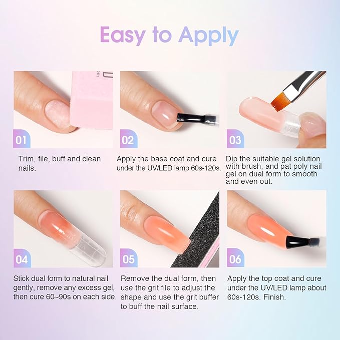 ROSALIND 38PCS Poly Nail Gel Kit with Mini Nail Lamp Glitter Brown Poly Extension Gels Kit Nude Pink Poly Gels Set-Velvo Beauty