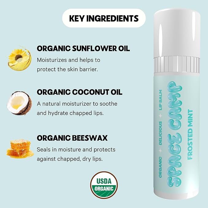 Wellness Jumbo Lip Balm - Frosted Mint Organic Flavored Balm (2 Pack)-Velvo Beauty