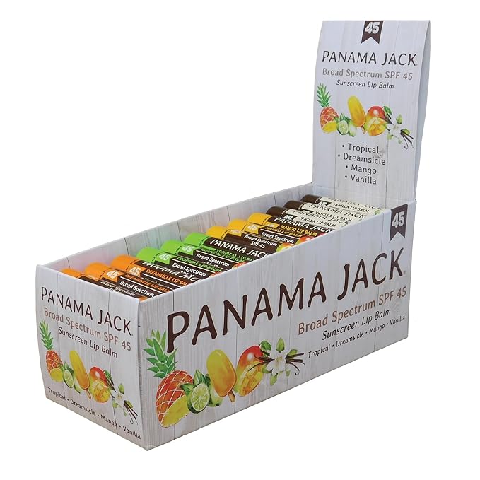 Panama Jack Sunscreen Lip Balm - SPF 45, Broad Spectrum UVA-UVB Sunscreen Protection, Prevents & Soothes Dry, Chapped Lips-Velvo Beauty