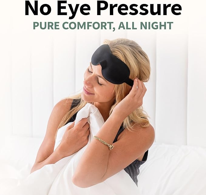 Nidra Contoured Sleep Mask for Side Sleepers – Zero Pressure Fit, Light Blocking Eye Shade for Sleeping & Travel – Blue, Standard Size-Velvo Beauty