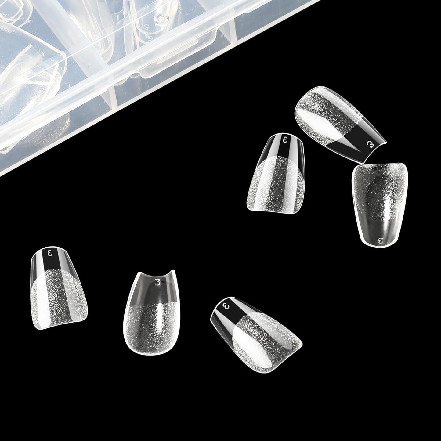 UNA GELLA Short Coffin Nail Tips, 312pcs Short Coffin Gel Nails Tips Pre-shape Half Matte Fake Nails 12 Sizes Full Cover Press on Nails for Acrylic Nail Extension DIY Salon at Home-Velvo Beauty