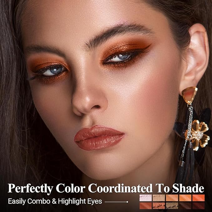 10PCS Eyeshadow Stick,Shimmer And Matte Brown Metallic Cream Eyeshadow Pencil Crayon with Smudge-proof & Waterproof,Eye Brightener Stick-Velvo Beauty
