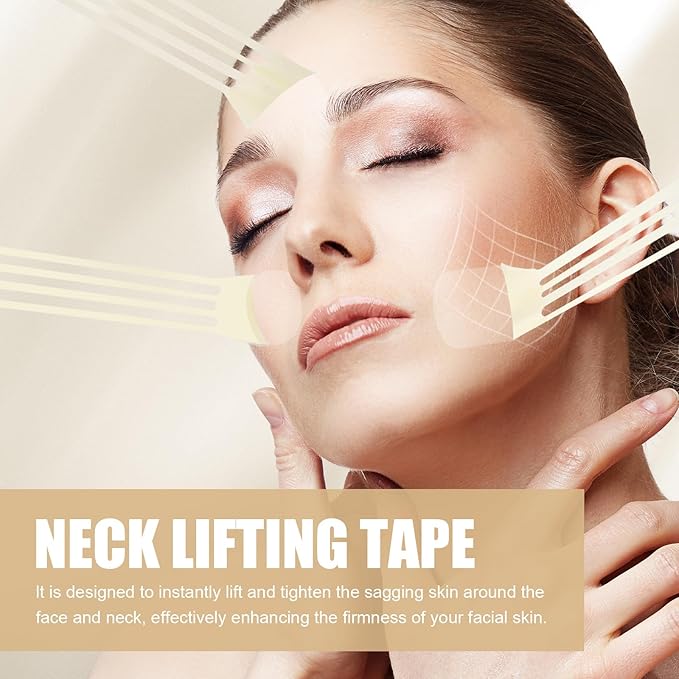 braxan 60 Pcs Neck Tape Lifting Invisible Set: Neck & Face Lift Tape Invisible - for Double Chin Jowls Eyes Sagging Skin, Special Events & Makeup-Friendly Use, Visible Results In Seconds-Velvo Beauty