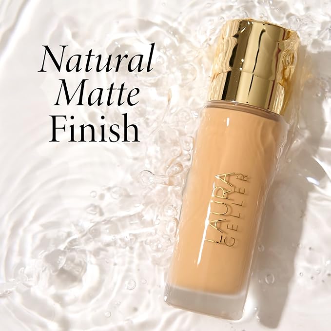 LAURA GELLER Double Take Liquid Foundation | Medium to Full Coverage, Natural Matte Finish, Light-Velvo Beauty
