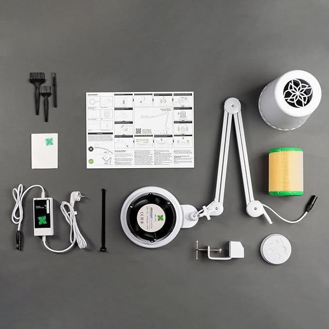 4BLANC® Alize Original Vacuum Nail Dust Collector for Pedicure with Built-in Dimmable LED Lamp, Certified HEPA 11 Medical Grade Replaceable Filter, and Universal Table Mount-Velvo Beauty