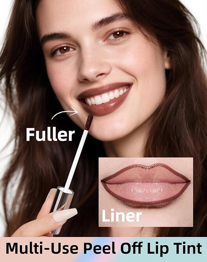 KIMUSE Lip Stain Peel Off, Peel Off Lip Liner Stain with Tweezer, Long Lasting, Waterproof, Transfer Proof Lipstains Color, Smudge-Free, Easy Removal, Matte Finish-Velvo Beauty