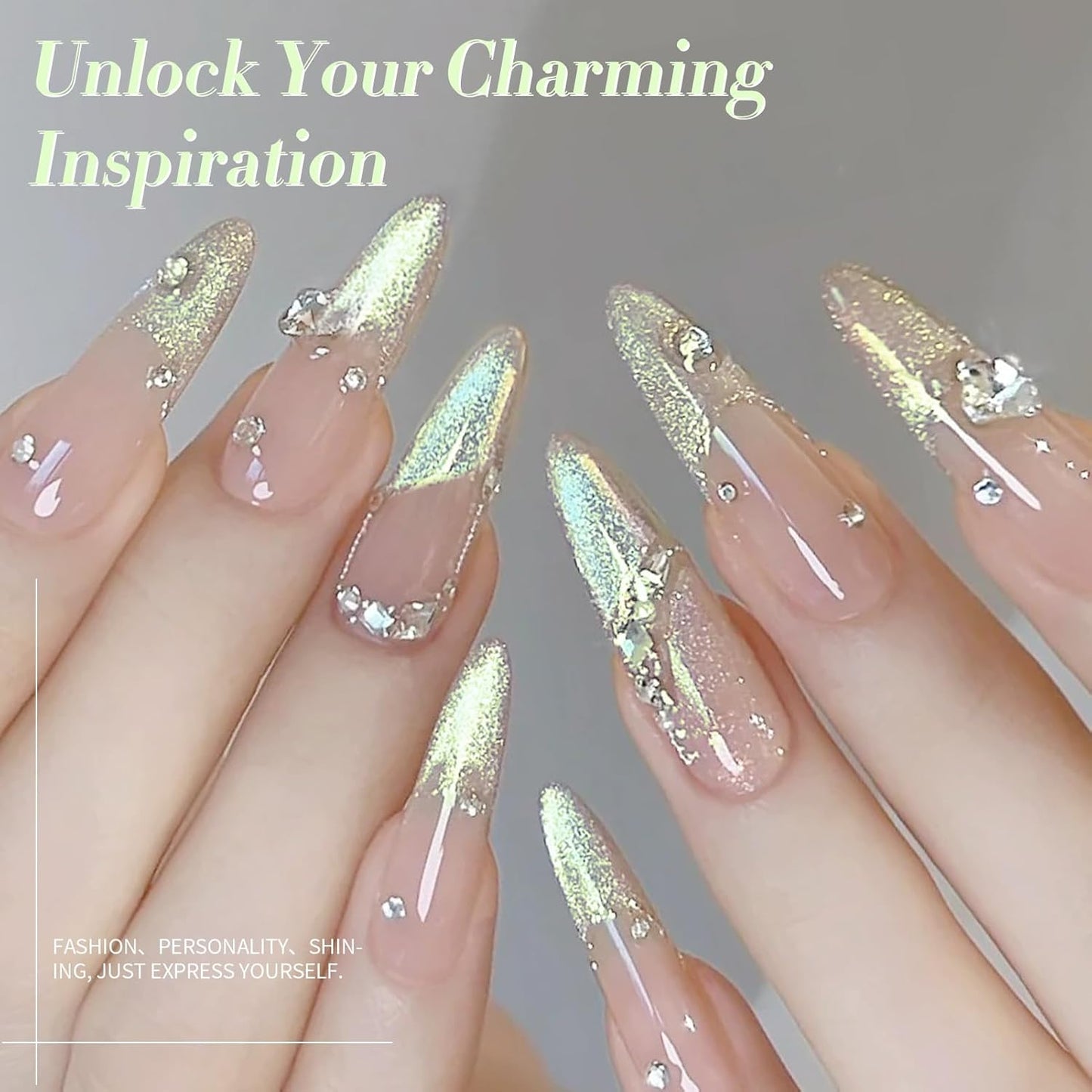 BORN PRETTY Nude Pink Cat Magnetic Eye Gel Nail Polish Holographic Gold Green Light Cat Magnetic Eye Gel Nail Polish 15ML-Velvo Beauty