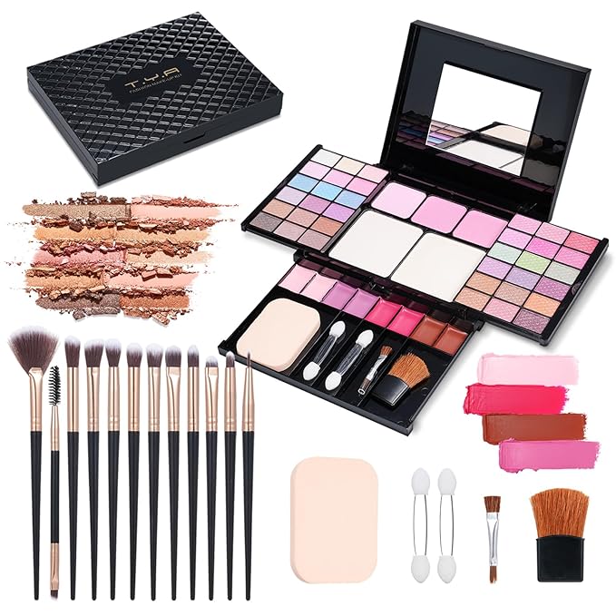 Makeup Kit Eyeshadow Palette for Women Full Gift Kit Girl Kids 49 Colors Makeup Set Combination Eyeshadow Palette with 12pcs Makeup Brushes-Velvo Beauty