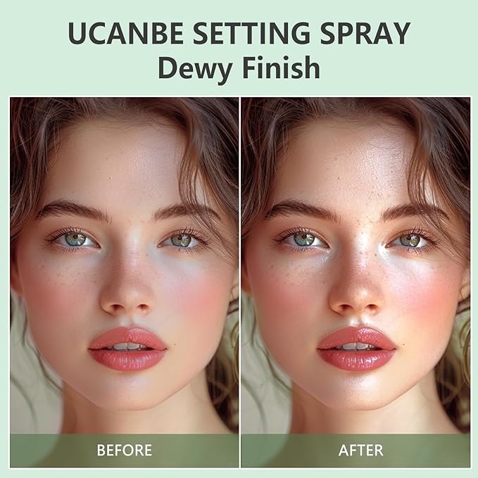 Dewy Makeup Setting Spray Kit-3.38 Fl oz Hydrating Illuminating Finishing Spray Lightweight Face Mist All Day Long Make up Fixer +2PCS Sponge Puff, Hydrate Skin for a Bright Look-Velvo Beauty