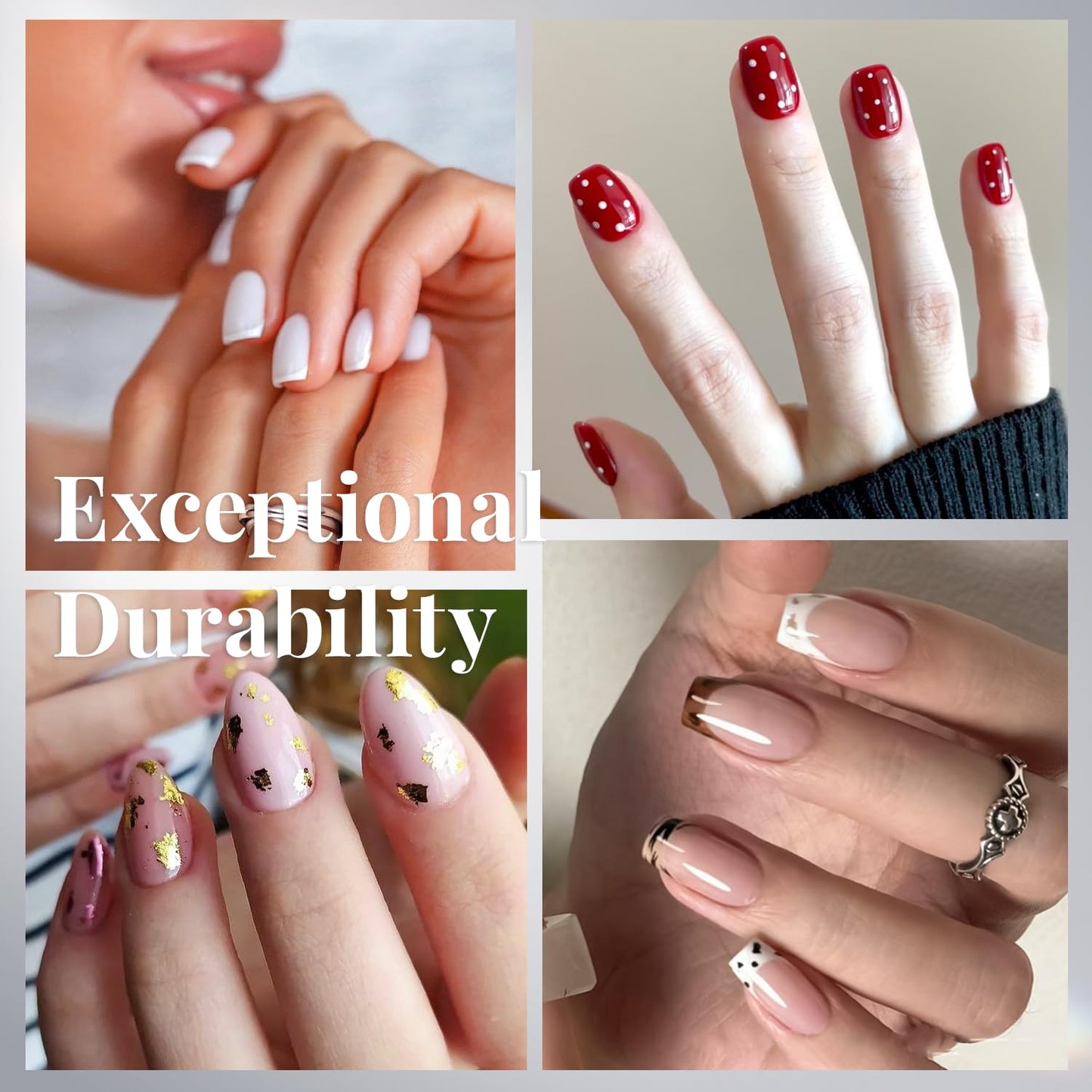 krofaue 3 Styles Short Nail Tips Kit - 720PCS Half Matte Coffin, Almond, Square Fake Nails Full Cover Press on Extension for Soft Gel Tips Set Art DIY Home-Velvo Beauty