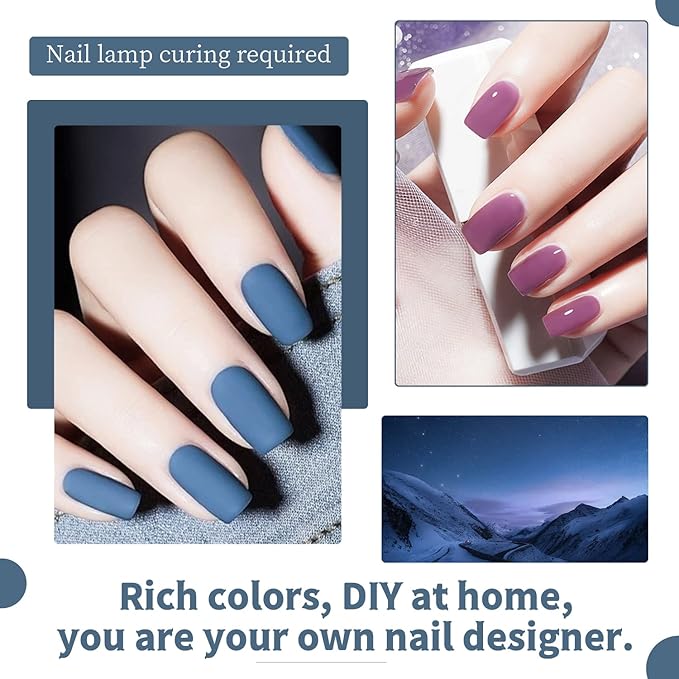 JODSONE 60 PCS Gel Nail Polish Set All Seasons No Wipe Base Coat Matte Glossy Top Coat Nail Gel Polish Kit for Starter Manicure DIY at Home Enjoy Fun-Velvo Beauty