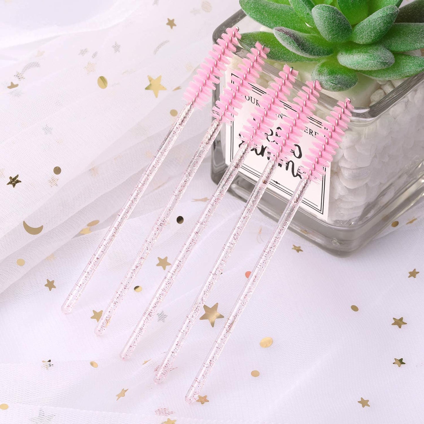 Tbestmax 2000 Disposable Mascara Wands Eyelash Brush Spoolies for Eyebrow Eye Lash Extension Pink-Velvo Beauty