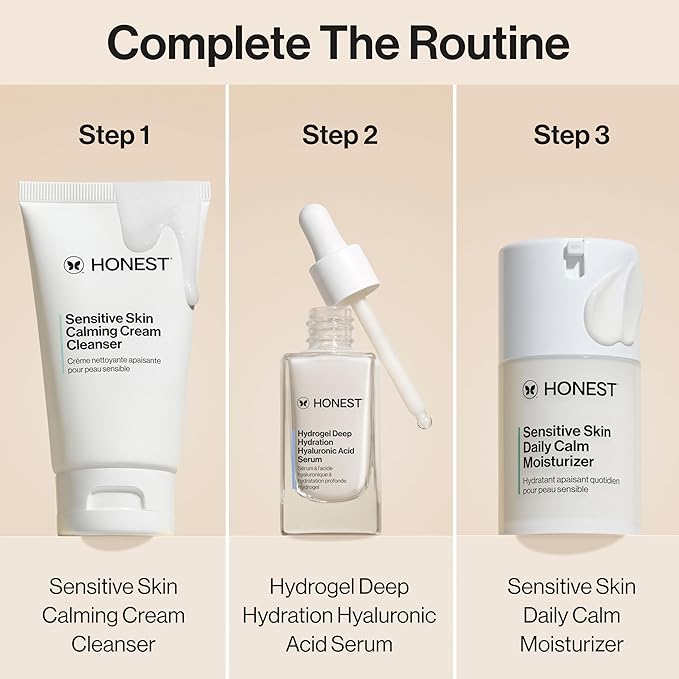 Honest Beauty Sensitive Skin Daily Calm Lightweight Moisturizer | Reduces Redness, Hydrates, + Calms Skin | Hypoallergenic, Fragrance Free, Vegan | 1.7 fl oz-Velvo Beauty