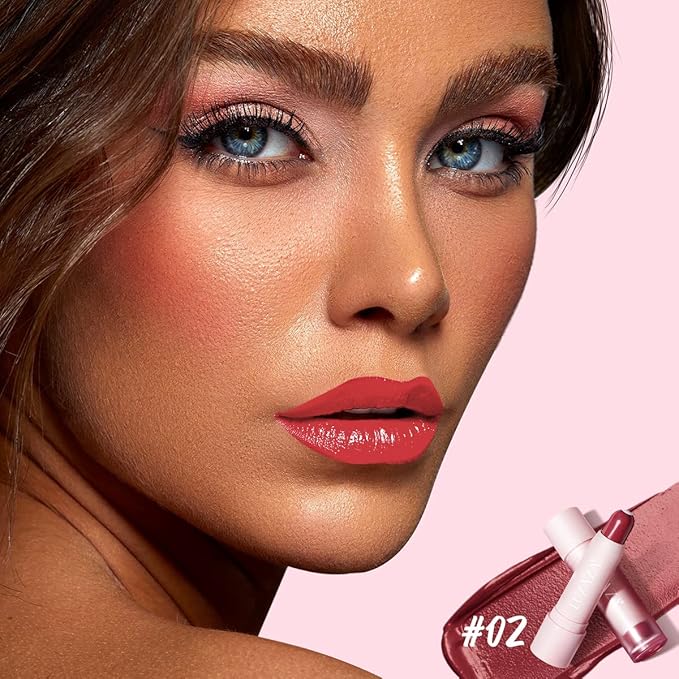 2PCS Tinted Lip Balm Chapstick with Color, Natural Semi - Gloss Finish, Hydrating/Coloring 2 in 1 Moisturizer Lip Stick for Girls & Women #02＋#04-Velvo Beauty