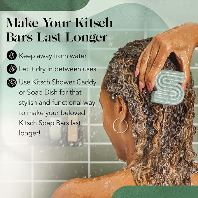 Kitsch Rosemary & Biotin Shampoo Bar - For Hair Growth, Strengthening, Thickening & Volumizing Shampoo for Women and Men - Free of Parabens, Sulfates & Silicones - Made in USA - 3.2 oz-Velvo Beauty
