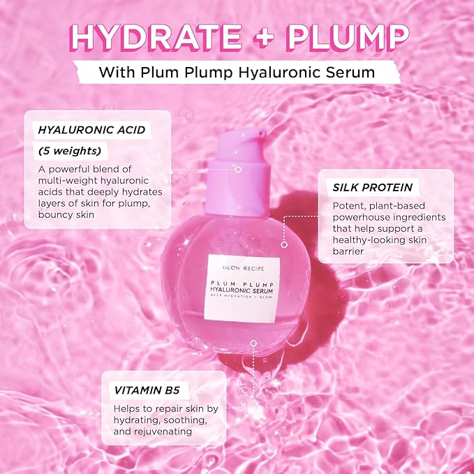 Glow Recipe Glass Skin Hydration Travel Size Korean Skincare Set - Includes Mini Cloudberry Facial Toner, Strawberry Blur Drops, Blackberry Retinol Serum & Pink Juice Moisturizer (4 Count)-Velvo Beauty