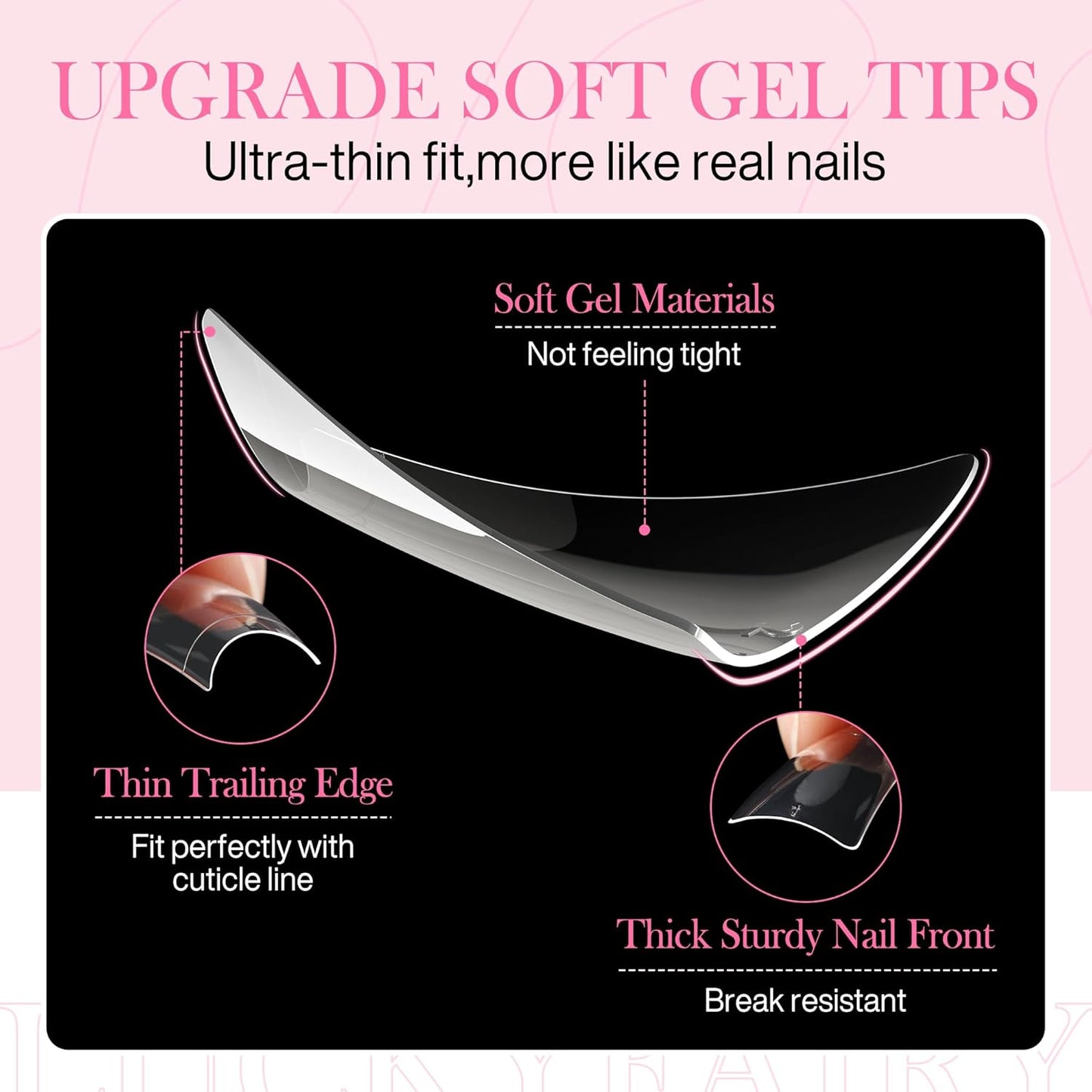 Half Cover Duck Nail Tips 504 Pcs Duck Press on Nails Clear Soft Gel Short Duck Nail Tips 11 Sizes Wide French False Nails for Acrylic Nails Professional for Y2K Art Salon-Velvo Beauty