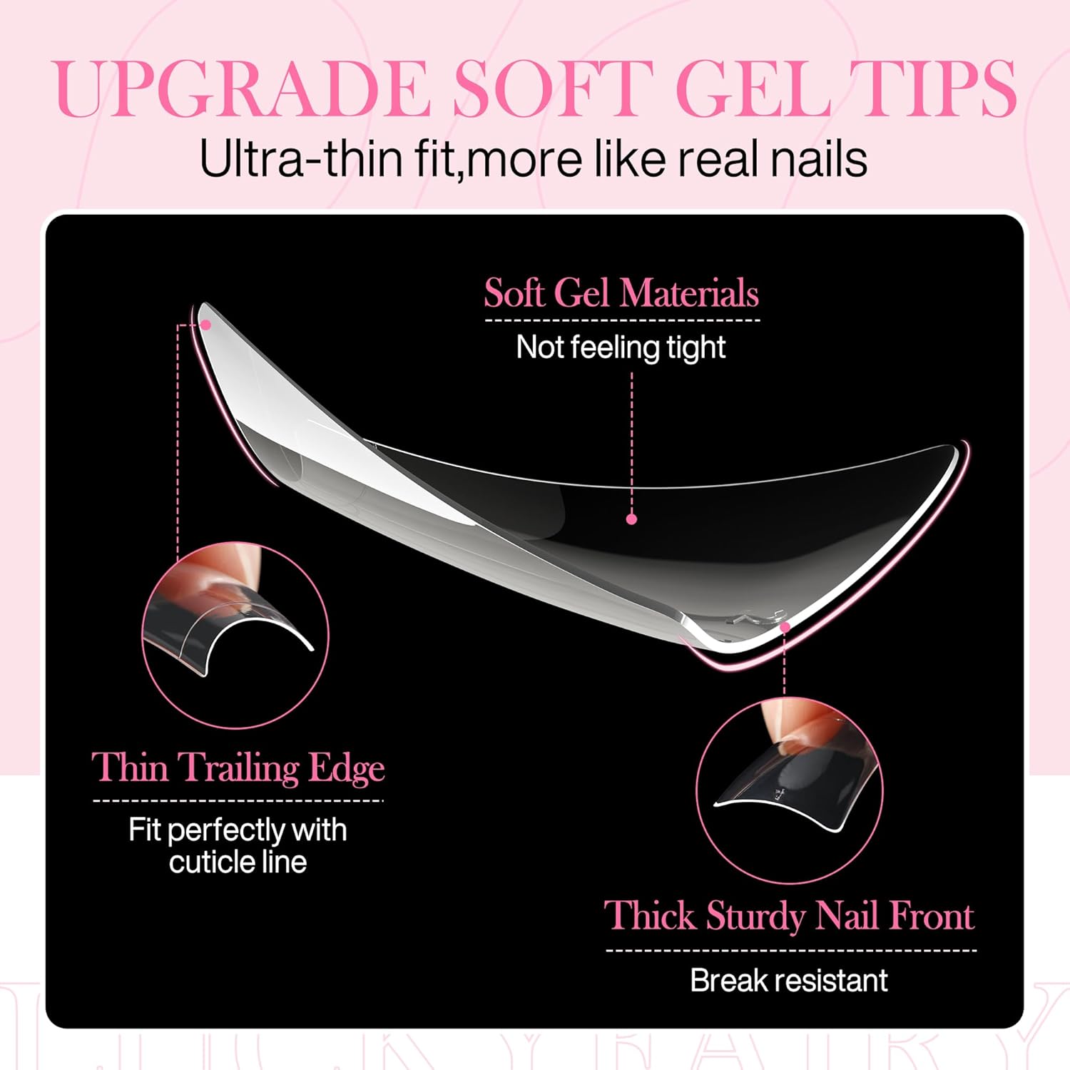 Half Cover Duck Nail Tips 504 Pcs Duck Press on Nails Clear Soft Gel Short Duck Nail Tips 11 Sizes Wide French False Nails for Acrylic Nails Professional for Y2K Art Salon-Velvo Beauty