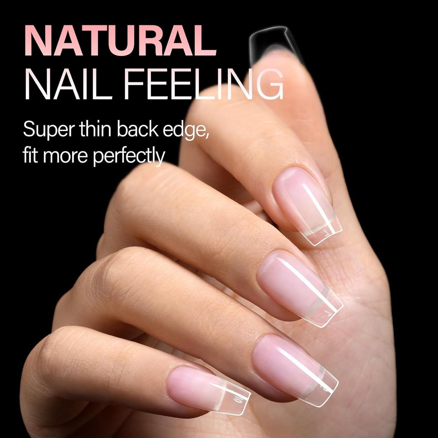 AILLSA Medium Coffin Nail Tips 240Pcs Soft Fake Nail Gel Tips Pre-Shaped Acrylic Nail Tips, Half Matte Full Cover Clear Tips False Press on for Extension Manicure Home DIY 15 Sizes Gelly Tips-Velvo Beauty