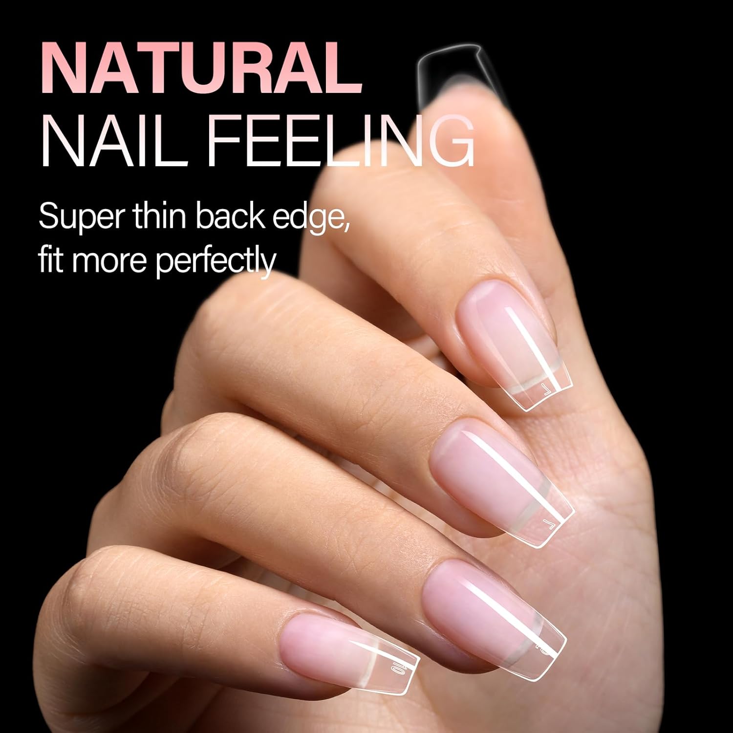 AILLSA Medium Coffin Nail Tips 240Pcs Soft Fake Nail Gel Tips Pre-Shaped Acrylic Nail Tips, Half Matte Full Cover Clear Tips False Press on for Extension Manicure Home DIY 15 Sizes Gelly Tips-Velvo Beauty