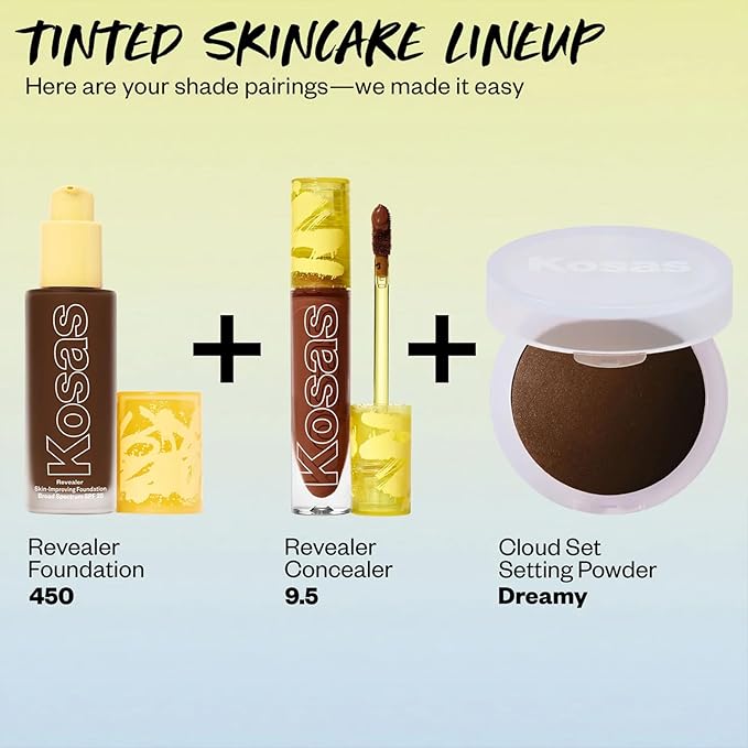 Kosas Revealer Skin-Improving Foundation with SPF 25 Protection - Hydrate, Brighten, Soothe, Plump, Protect Skin - Smoothing Texture, Natural Finish and Clean Formula, Rich Deep Neutral 450-Velvo Beauty