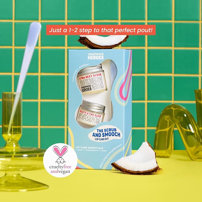 100% Natural Lip Scrub, Vegan Conditioning Coconut Lip Exfoliator - Gentle Exfoliant, Sugar Lip Polish and Lip Exfoliator Scrubber for Chapped and Dry Lips (Original 3pc Set)-Velvo Beauty