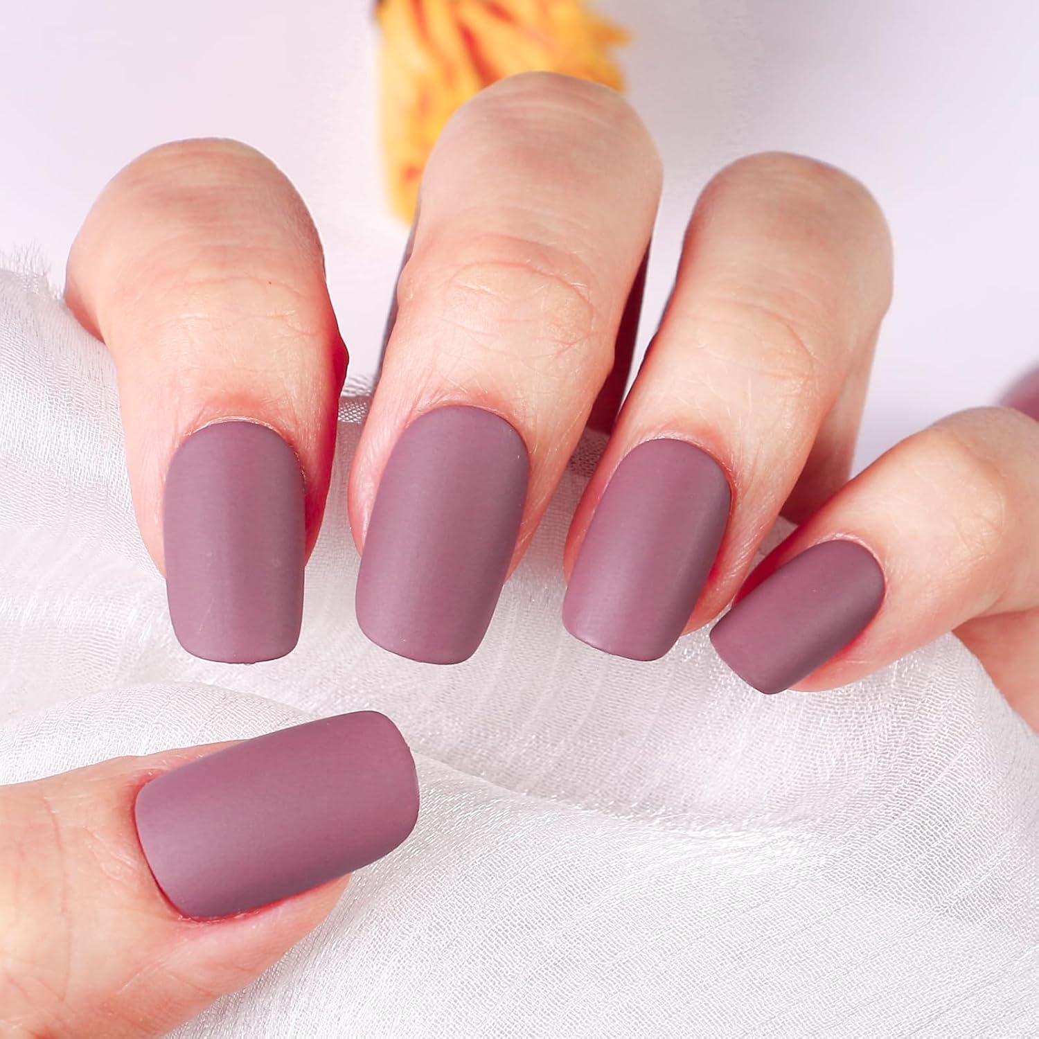 Matte Nail Polish Quick Dry Nail Lacquer for Nail Art Varnish, Mist Effect Matte Finish Velvet Nail Polish, 0.35 fl oz (Glamour Purple-24, 10 ML)-Velvo Beauty