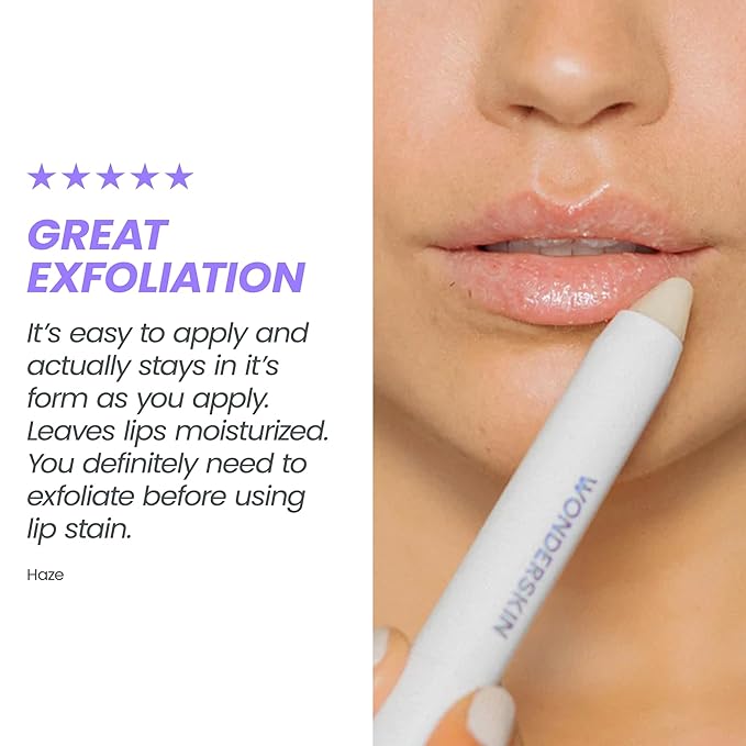 Wonderskin 3-in-1 Lip Scrub Exfoliator & Moisturizer, Lip Exfoliator Scrub, Lip Therapy, Hydrating Lip Balm for Soft, Nourished, Flake-Free Lips with One-Step Prep, 0.10oz-Velvo Beauty