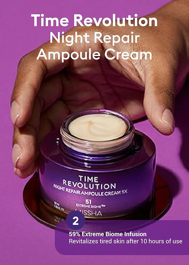 MISSHA Time Revolution Night Repair 5X Gift Set Night Repair Ampoule and Cream 5X, The First Essence 5X for Youthful, Glowing Skin-Velvo Beauty
