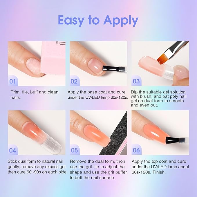 ROSALIND 28 Colors Poly Nail Gel Kit With Mini Lamp - Clear Neon Starter Kit for Beginners, Halloween, Spring, Summer With Everything-Velvo Beauty