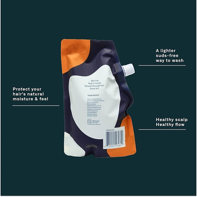 Modern Mammals Magic Mud Mens Shampoo Alternative, Lather Free, Moisturizing Daily CoWash to Protect Natural Oils, Cleansing, Hydrating Goop, Replaces Conditioner, 2 in 1, Barber Recommended (32oz)-Velvo Beauty