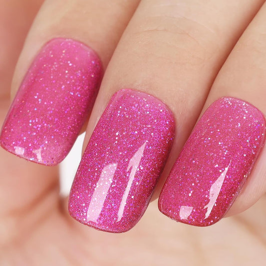 Pink Cat Eye Gel Nail Polish,Iridescent Quicksand Galaxy Holographic Pink Cateye Gel Polish with Magnet, fuchsia Gel Shimmer Velvet Soak Off Uv Led Home Diy Manicure - GP0105-Velvo Beauty