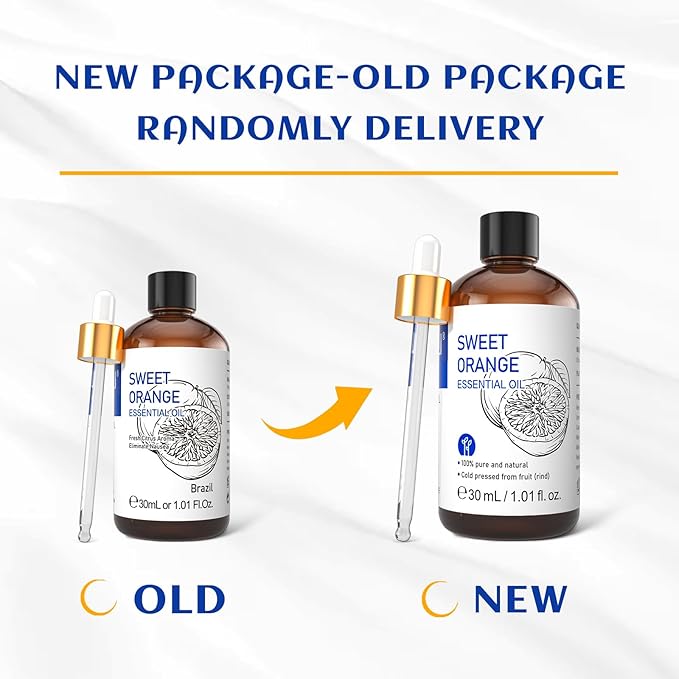 HIQILI 30ML Sweet Orange Essential Oil - Pure and Natural for Diffuser, Skin - 1 Fl Oz-Velvo Beauty