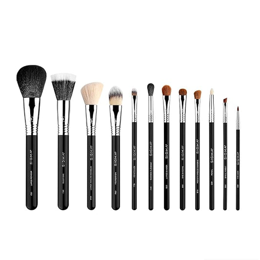 Sigma Beauty Essential Makeup Brushes Set – Professional Grade Makeup Brush Set with Premium Fibers and Sleek, Durable Handles for Face & Eyes, Includes 12 CK001 Black Makeup Brushes-Velvo Beauty