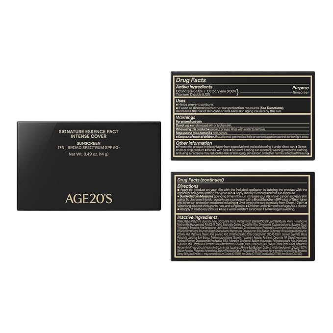 AGE20'S Signature Essence Pact SPF 50+ | Pack of 2 | 27C HONEY | Cream Foundation, Dewy Finish, Natural Coverage | Korean Cushion Foundation-Velvo Beauty