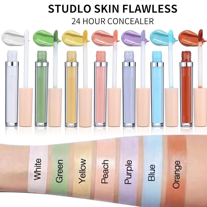 MAEPEOR Liquid Conceal Contour 7 Colors Cream Lightweight Liquid Concealer Contour Makeup for Concealing Blemishes, Brighten Dark Circles (Color 06 Green)-Velvo Beauty