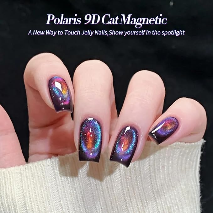 Born Pretty Cat Magnetic Gel Nail Polish 9D Polaris Holorgraphic Cat Magnetic Eye Gel Polish Glitter Gel Polish Set 6PCS-Velvo Beauty