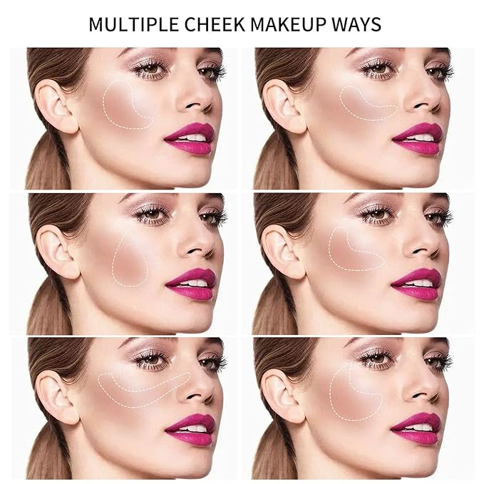 Boobeen Powder Blush Matte Blush, Highly Pigmented Beauty Cream Blush Palette for Create A Natural Cheek Flushed Look, Rich Colors-Velvo Beauty