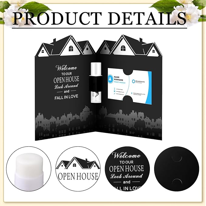 50 Pcs Open House Lip Balm with Cards Real Estate Agent Supplies Lip Moisturizer Moisturizing Lip Balm Bulk Moisturizing Lip Balm Stick for Open House Business Advertising Events-Velvo Beauty