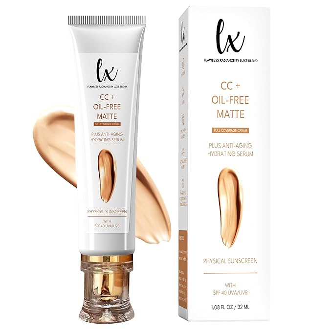 Lx Blend CC+ Cream Oil Free Matte Anti Aging Foundation SPF40 (Medium Warm)-Velvo Beauty