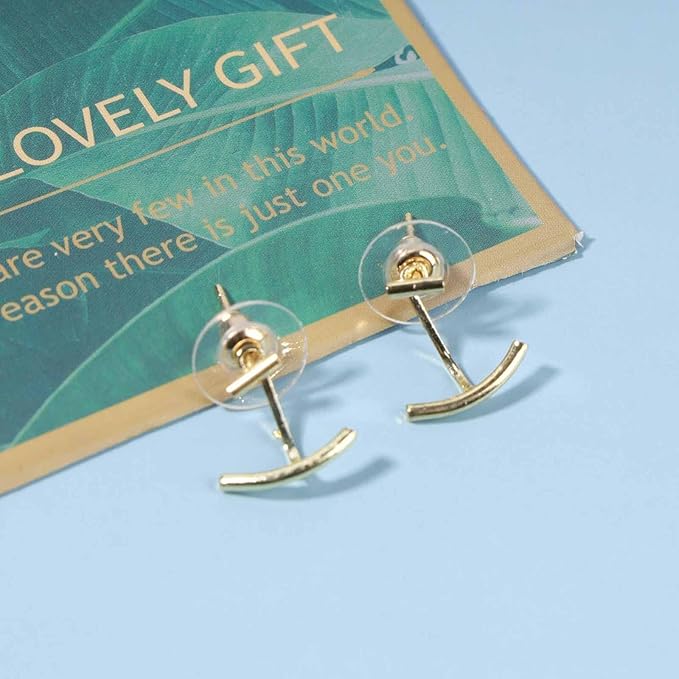 Boho Bar Ear Jacket Earrings Gold Stick Studs Earrings Minimalist Geometric Earrings Bar Ear Crawlers Earrings Jewelry for Women and Girls-Velvo Beauty